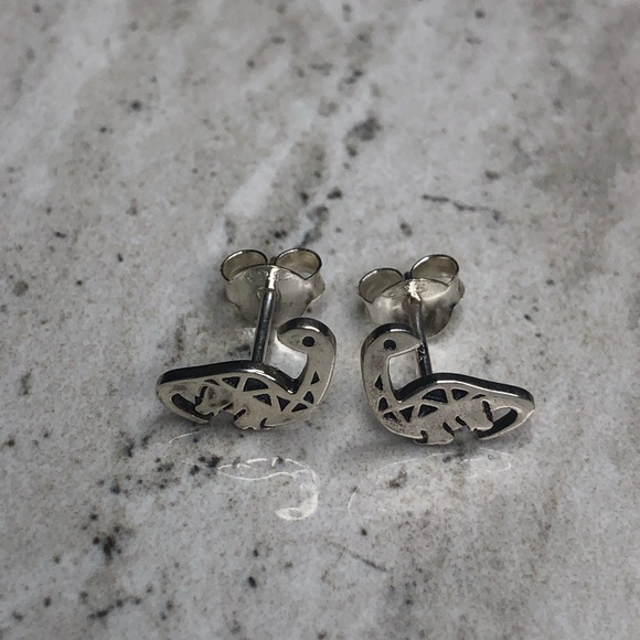 925 Sterling Silver Dinosaur Earrings - Picture 6 of 16